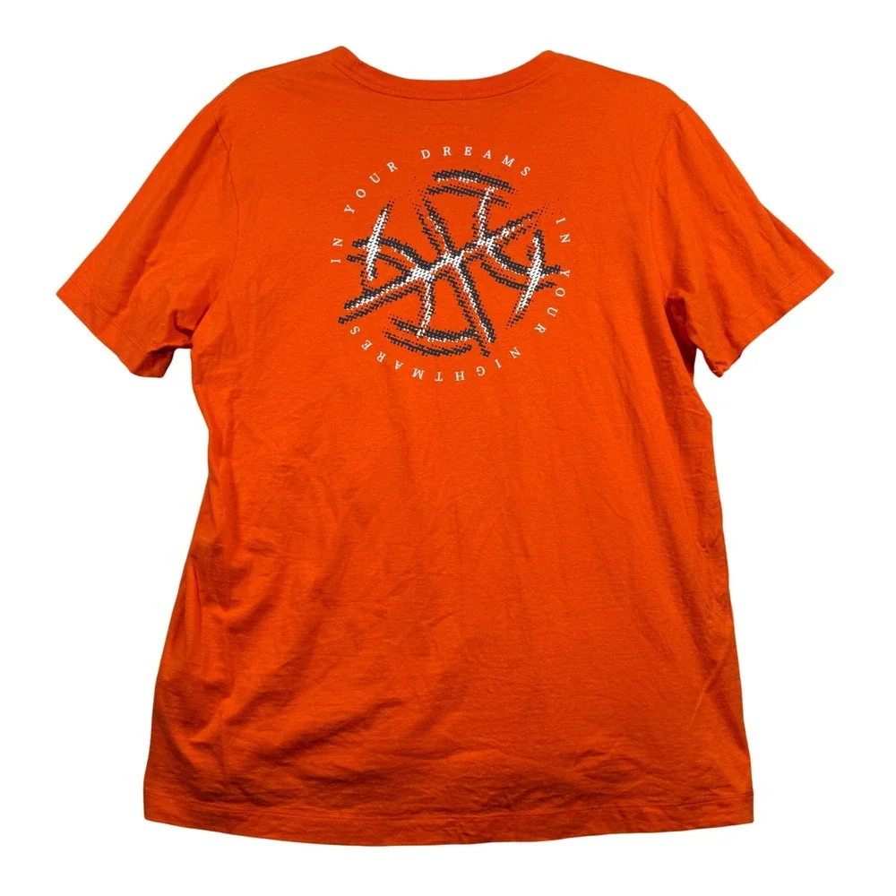 Jordan T-Shirt Mens Large Orange In Your Dreams In Your Nightmares Graphic Tee